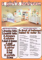 English Worksheet: a girls bedroom