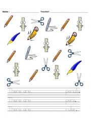 English Worksheet: Classroom Objects