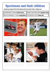 English worksheet: Sportsmen 