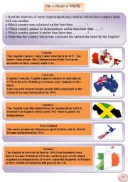 English Worksheet: English speaking countries