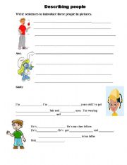 English worksheet: Describing people