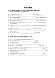 English Worksheet: Comparatives