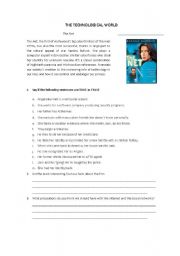 English Worksheet: The movie THE NET - the internet dangers