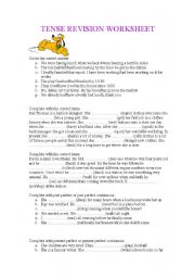 English Worksheet: TENSES REVISION WORKSHEET