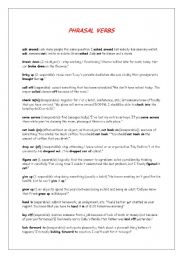 English Worksheet: Phrasal verbs