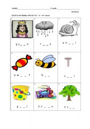 English worksheet: phonics activity