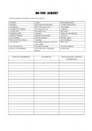 English Worksheet: Agreeing or disagreeing