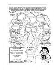 English Worksheet: Family Tree 