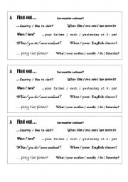 English worksheet: Tag Questions Pair Work