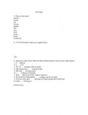 English Worksheet: test present continuous