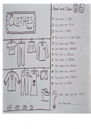 English Worksheet: clothes