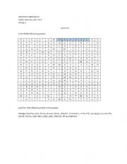 English Worksheet: Puzzle about vocabulary