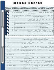 English Worksheet: Mixed tenses