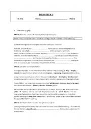 English Worksheet: TEST N3 bac 