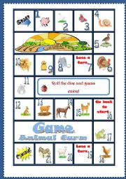 English Worksheet: Animal Farm game *editable*