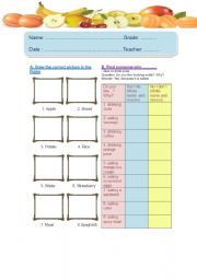 English worksheet: Food