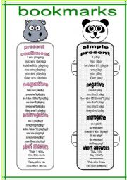 English Worksheet: bookmarks and exercises 3 (18.02.12)