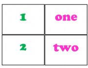 English worksheet: Memory game with numbers