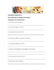 English worksheet: A dogs tale movie worksheet