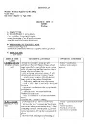 English Worksheet: lesson plan reading English 11 Unit 12