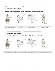 English worksheet: Action in progress