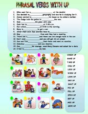 English Worksheet: PHRASAL VERBS WITH UP