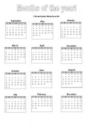 English worksheet: Months of the year