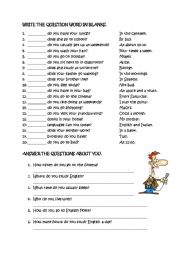 English Worksheet: Question words