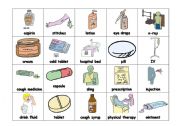 English Worksheet: Useful Bingo Game for the Review of Medicine