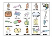 English Worksheet: Useful Bingo Game for the Review of Medicine