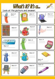 English Worksheet: Whats it? - School objects