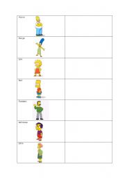 English Worksheet: What are The Simpsons wearing?