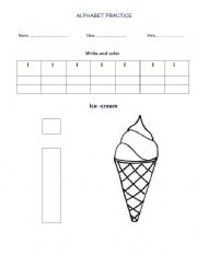 English Worksheet: Alphabet (small i ) practice