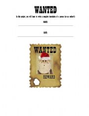 English worksheet: WANTED