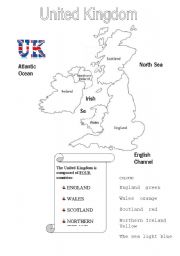 English Worksheet: United Kingdom map