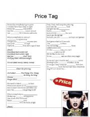 English Worksheet: Price Tag