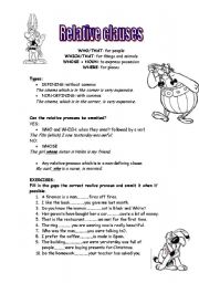 English Worksheet: relative clauses