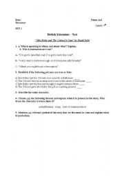 English Worksheet: Test on 