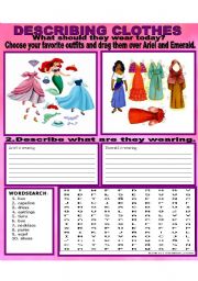 English Worksheet: DESCRIBING CLOTHES