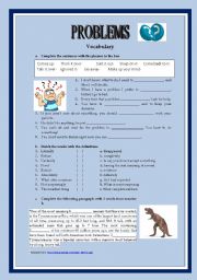 English Worksheet: PROBLEMS VOCABULARY