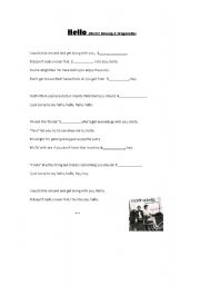 English worksheet: Hello (Martin Solveig & Dragonette)