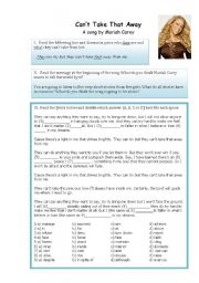 English Worksheet: Cant Take That Away - song by Mariah Carey