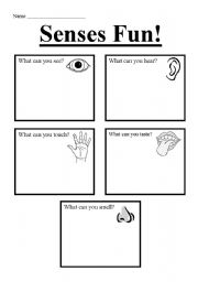 English worksheet: Senses Fun