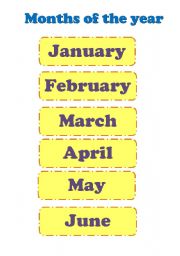 English Worksheet: Months of the year 