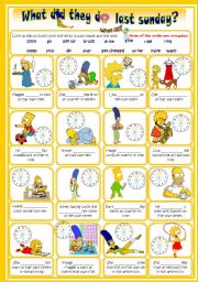 Past simple with the Simpsons (regular and irregular)