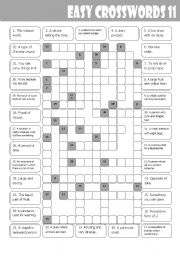 English Worksheet: Easy Crosswords 11