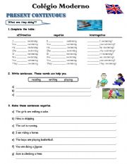 English Worksheet: present continuous