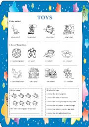 English Worksheet: toys