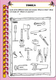 English Worksheet: tools