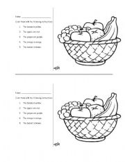 English Worksheet: Fruits